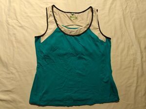 Tail Tech Womens Tank Top Size M Blue Built In Bra Keyhole Activewear Athletic